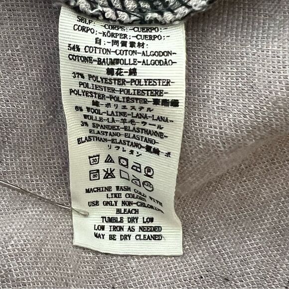 Free People Amelia Jacquard Knit Mock Neck Mini Dress, Size Med Black/Tan/White - Picture 11 of 12